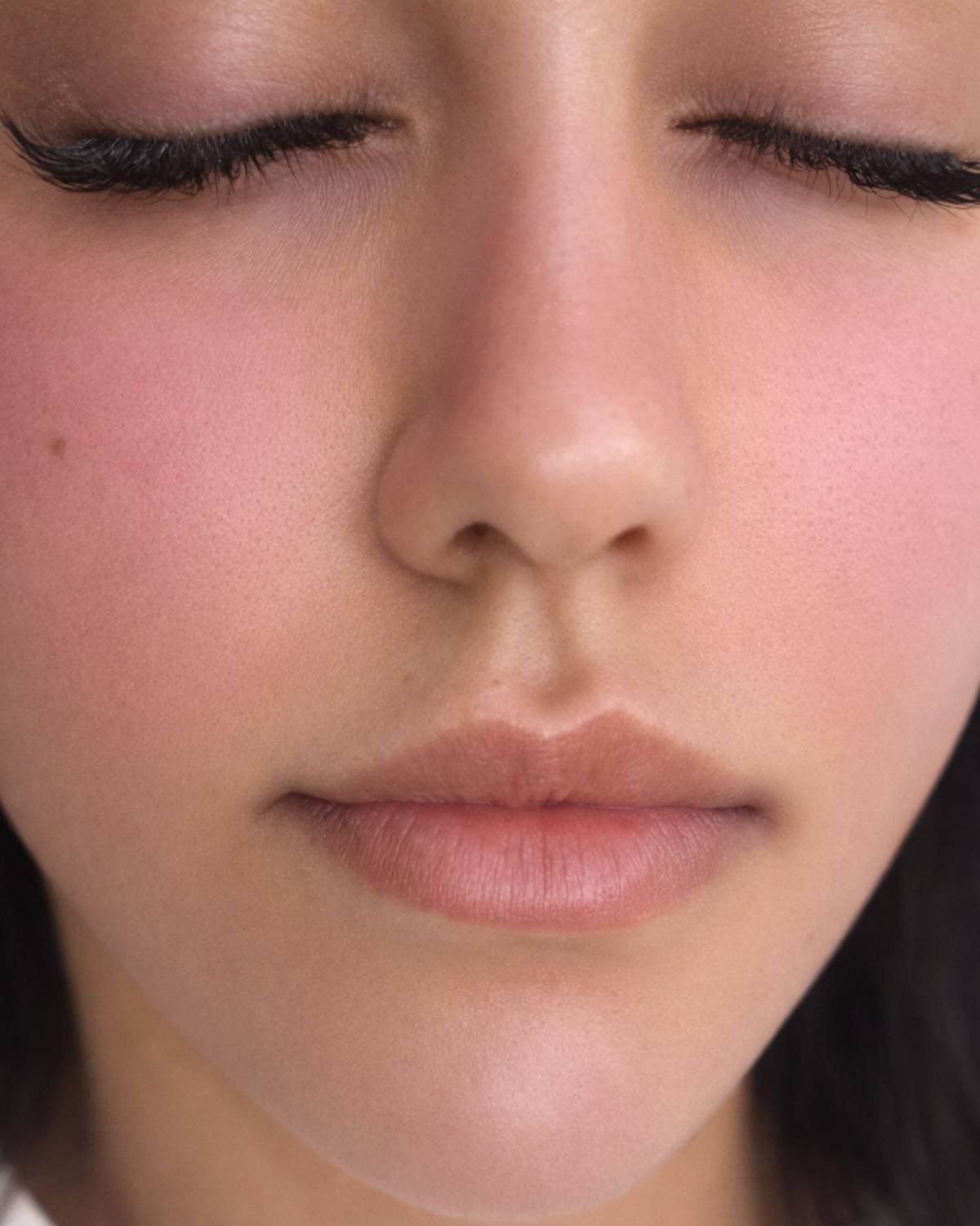 A client's lips before lip blush — pale, with little natural colour